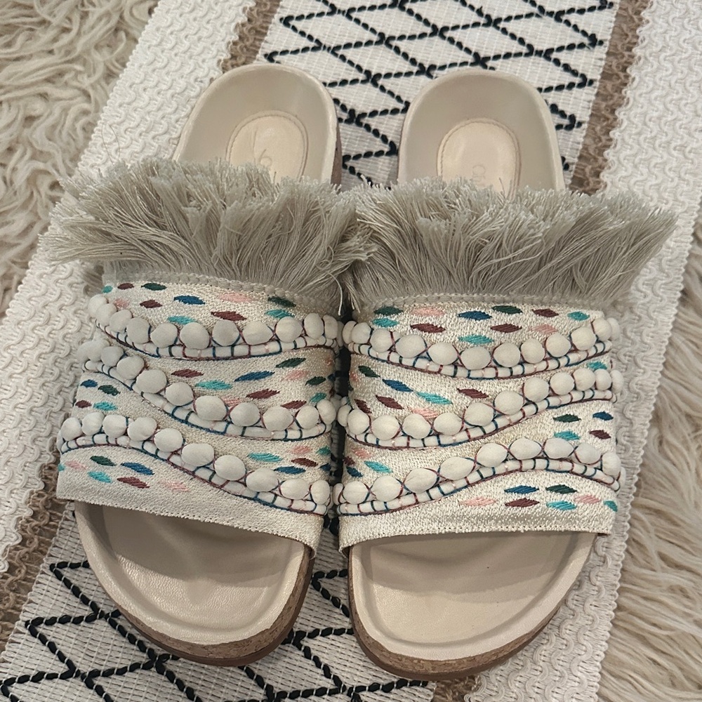🤩SOLD🤩NWOT Chloe Multicolor Fringe Sandals